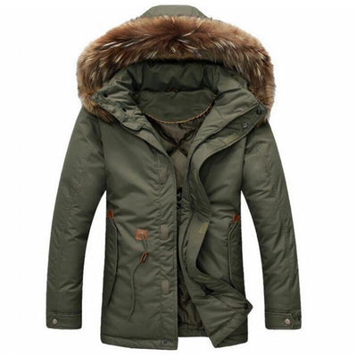 Men's Thick Parka Hooded Jacket 2 Color Options - TrendSettingFashions 