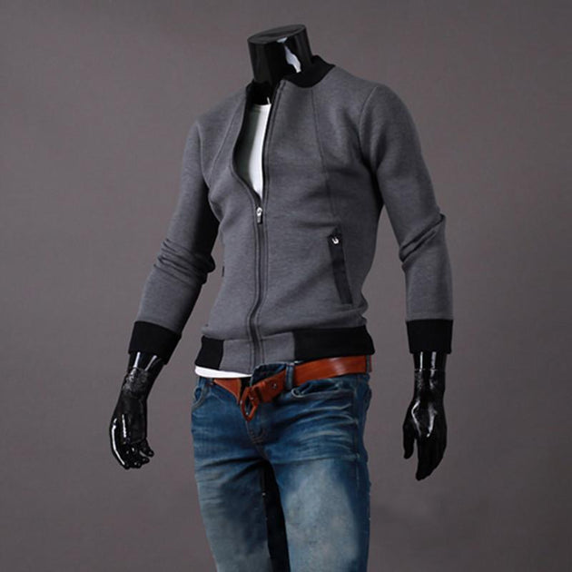Men's Zip Up Fashion Jacket/Sweater In 2 Colors - TrendSettingFashions 
