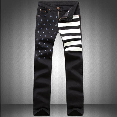 Men's Fashion Print Casual Jeans - TrendSettingFashions 