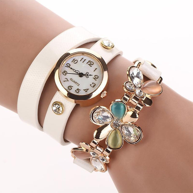 Women's Flower Design Watch With Fashion Design Band In 10 Colors! - TrendSettingFashions 