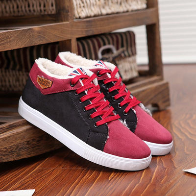 Men's Plush High Top Shoes - TrendSettingFashions 