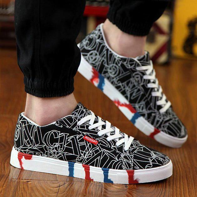 Men's Graffiti Canvas Shoe - TrendSettingFashions 