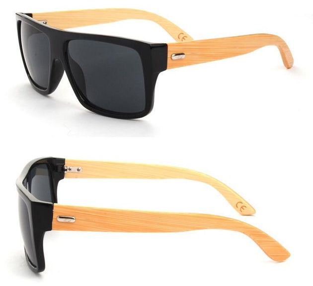 Men's Rectangular Frame Bamboo Glasses In 7 Color Options - TrendSettingFashions 