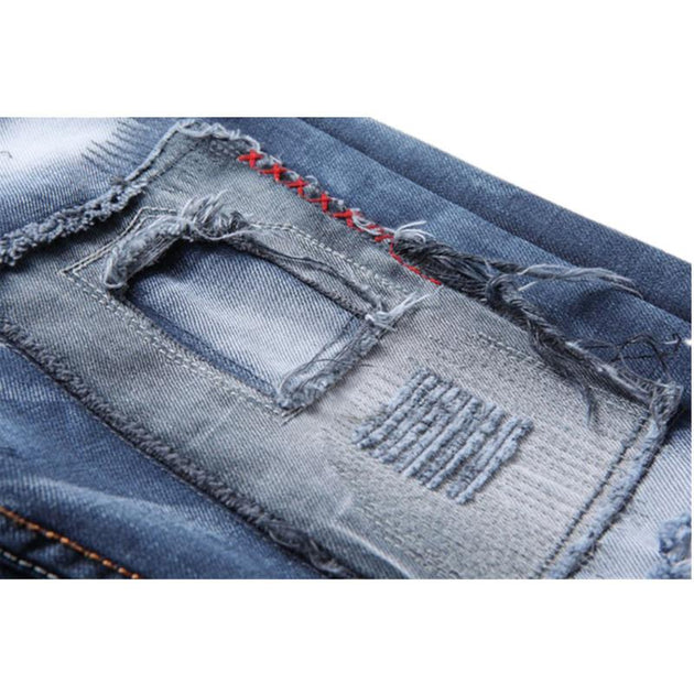 Men's Retro Patch Jeans - TrendSettingFashions 