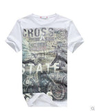 Men's Floral Short Sleeve Round Collar T-Shirt - TrendSettingFashions 