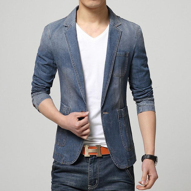 Men's Denim Fashion Jean Blazer - TrendSettingFashions 