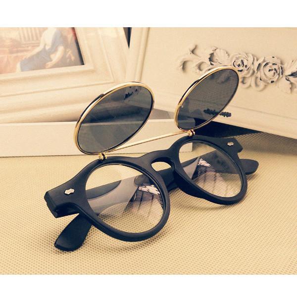 Men's Retro Double Flip Punk Sunglasses In 4 Styles - TrendSettingFashions 