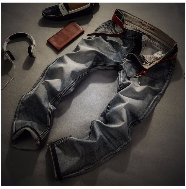 Men's Frayed Imprinted Fashion Jeans - TrendSettingFashions 