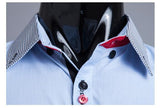 Men's Striped Collar 2 Button Fashion Dress Shirt - TrendSettingFashions 