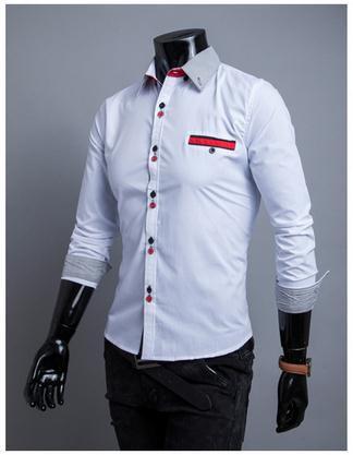 Men's Striped Collar 2 Button Fashion Dress Shirt - TrendSettingFashions 