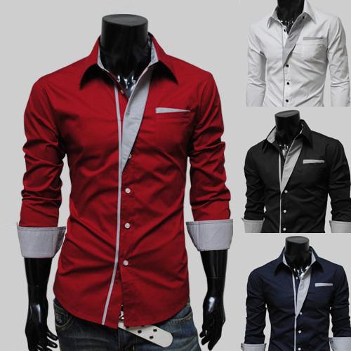 Men's 2 Tone Dress Shirt Including 2 Tone Pocket - TrendSettingFashions 