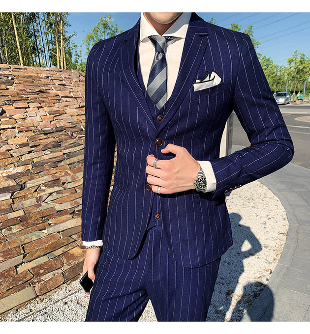 Men's Double Breasted Business Suit Up To 6XL - TrendSettingFashions 