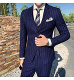 Men's Double Breasted Business Suit Up To 6XL - TrendSettingFashions 