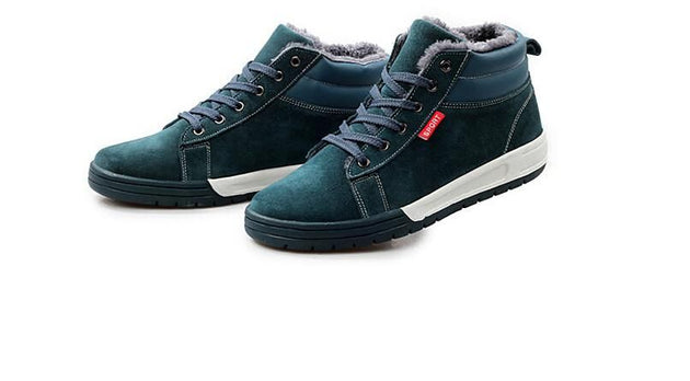 Fur Lining Genuine Leather Suede boots Lace up - TrendSettingFashions 