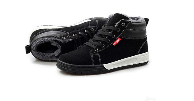 Fur Lining Genuine Leather Suede boots Lace up - TrendSettingFashions 