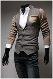 Men's Fashion Cardigan With High Collar - TrendSettingFashions 