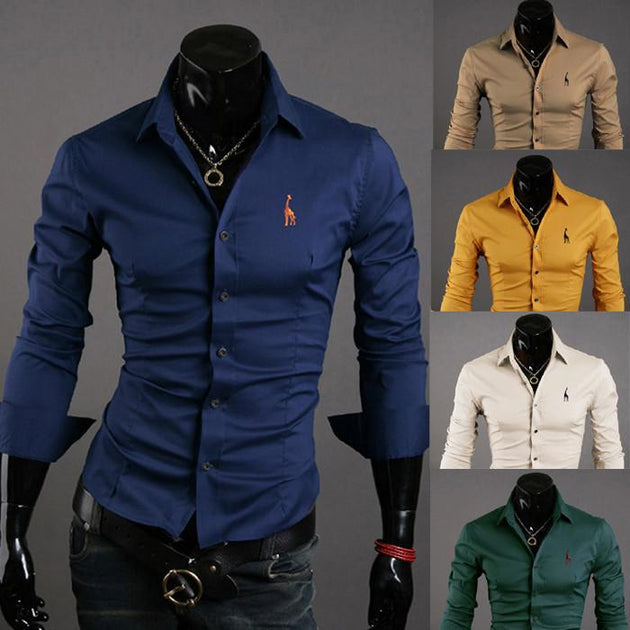 Men's Solid Colored Dress Shirt - TrendSettingFashions 