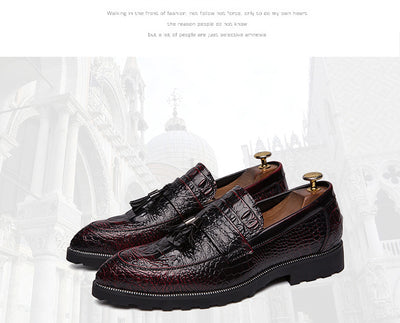 Men's Crocodile Brogue Style Loafers - TrendSettingFashions 
