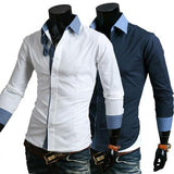 Men's Business Multi Color Collar, Sleeve Shirt - TrendSettingFashions 