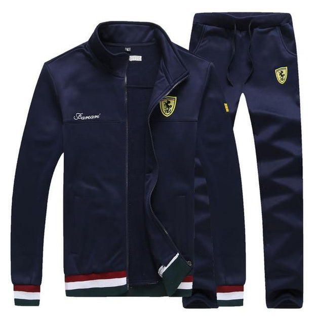 Men's Tracksuit With Stand-Collar - TrendSettingFashions 