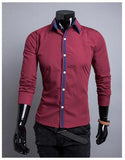 Men's Dress Shirt with Stripe Middle - TrendSettingFashions 
