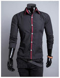 Men's Dress Shirt with Stripe Middle - TrendSettingFashions 