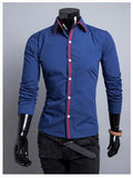 Men's Dress Shirt with Stripe Middle - TrendSettingFashions 