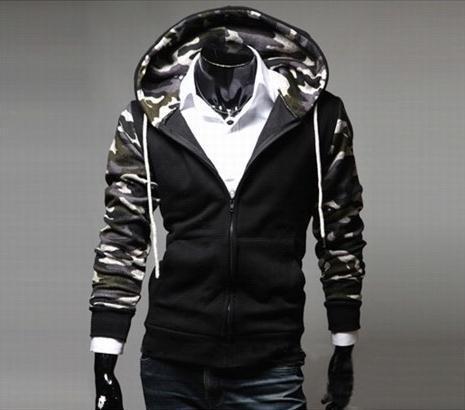 Men's Full Zip Arm/Hood Camo Hoodie - TrendSettingFashions 